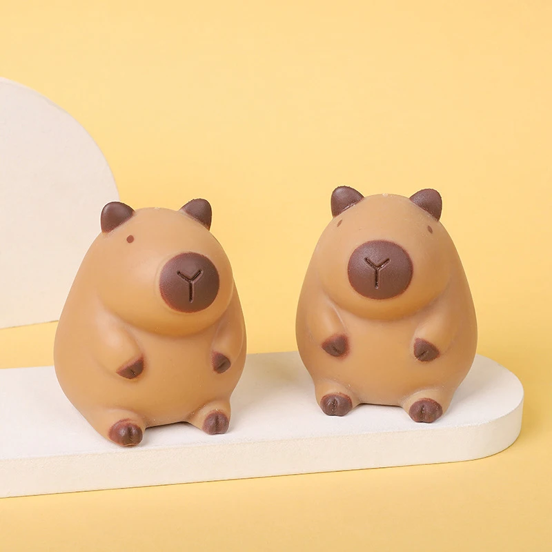 Capybara Kawaii de dibujos animados, juguete adhesivo suave TPR de rebote lento, pellizco creativo para niños, juguetes de pellizco de descompresión, nuevo