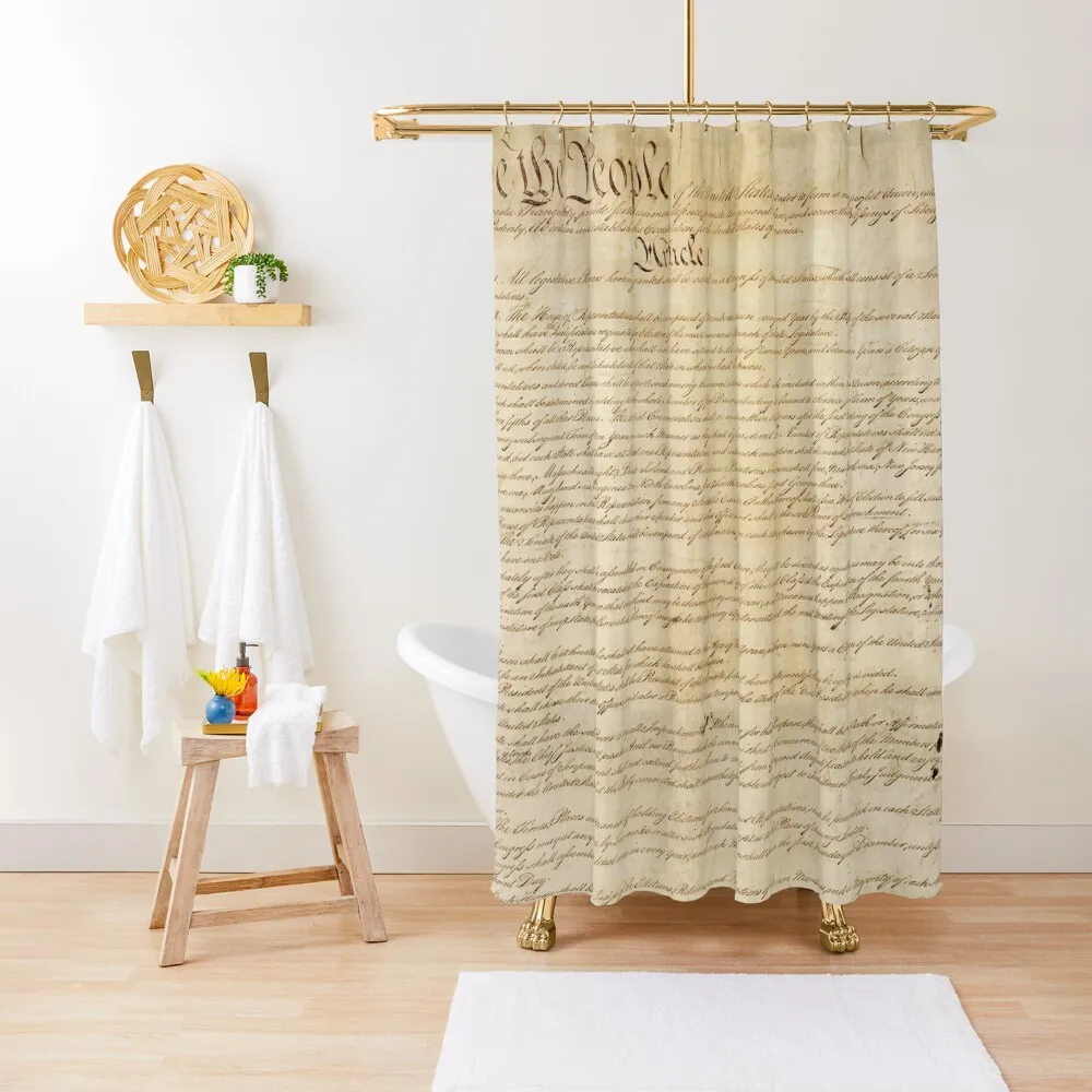 

Original Page 1 of the United States Constitution Shower Curtain Window In The Bathroom Curtain