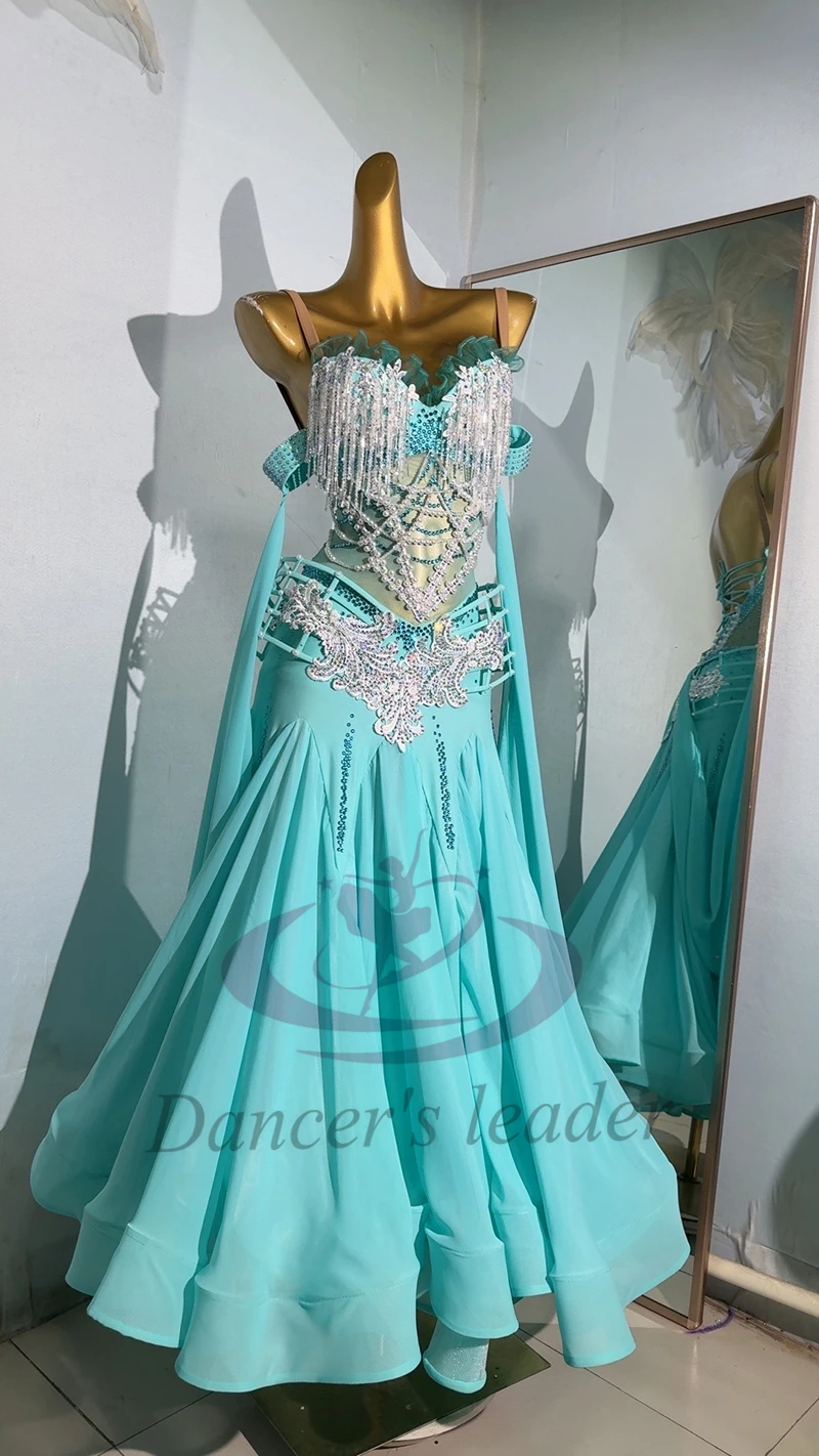 

Платье для латиноамериканских танцев для взрослых и детей, с кристаллами AB, высококачественное, на заказ, с кисточками, для танго, профессиональная одежда для женщин