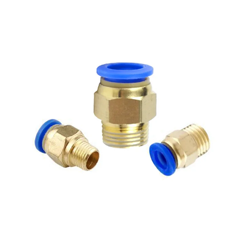 50Pcs/Boxed PC Series Pneumatic Quick Connector Male Thread 1/8 1/4 6mm 8mm PC6-01 PC6-02 PC8-01 PC8-02 Fittings