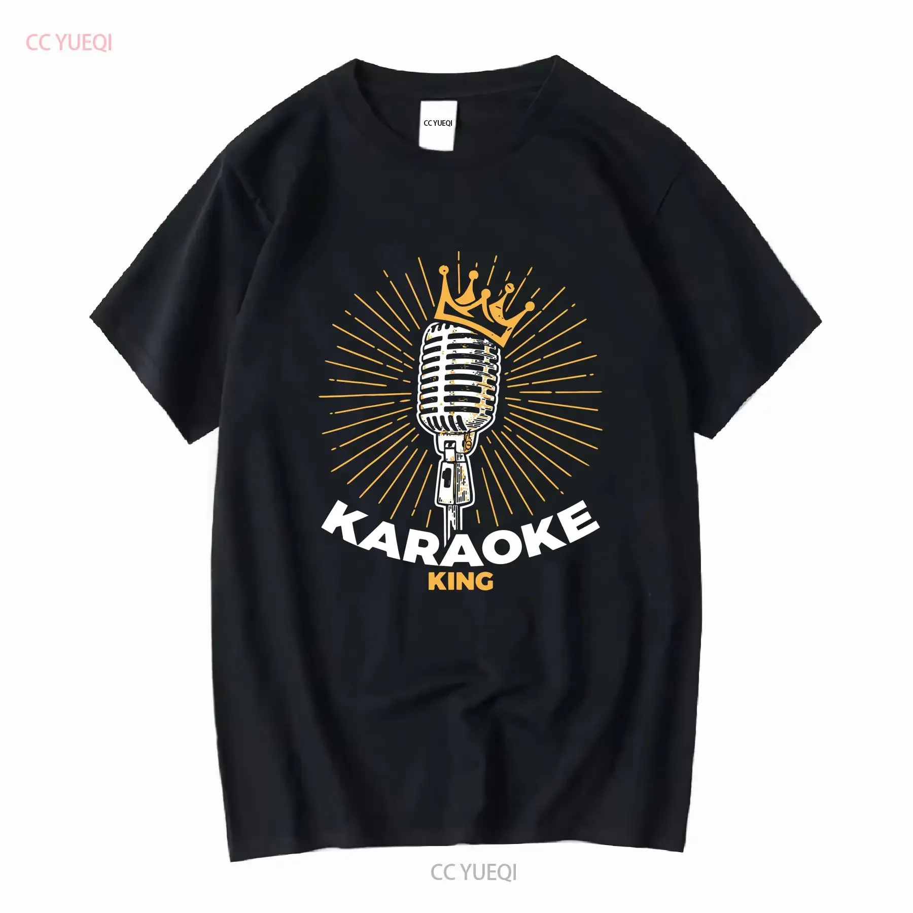 Camiseta Karaoke King para Hombre, para Cantantes y Músicos, Mangas Largas o Cortas, Estilo Vintage Lavado, Ligeramente Unisex, Casual, Suave y a la Moda