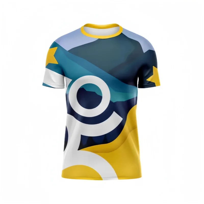 Camiseta deportiva sencilla para hombre, pantalón corto de Fitness, manga informal, transpirable, jersey de secado rápido, cuello redondo, Top estampado diario Unisex