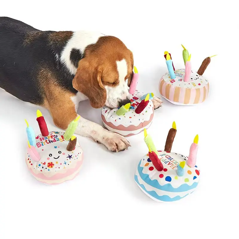 Birthday Cake Pet Dog Soundmaking Interest Toys Bite Resistant Molar To Pass The Time Plush Gnaw Toys Birthday Gift