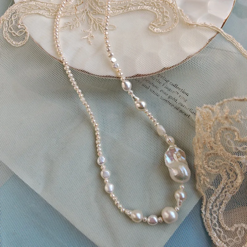 Noble and Elegant Necklace AAA 5-6mm 10-22mm Natural Japanese White Pearl Necklace 18in