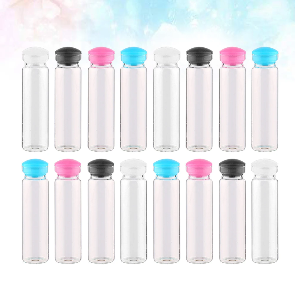 

50Pcs Small Glass Bottle with Silicone Plug DIY Mini Wish Bottles for Messages Acrylic Rocks Gemstone Jewelry Making Kit