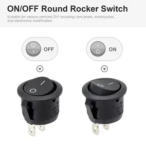 Mini Rocker On and Off Toggle Switch, Interruptores Elétricos para DIY, Pré-Cabos, 6A, 250V, 10A, 125V, AC, 12 V, DC, 6Pcs 8 principais vendas comutador inversor - №6
