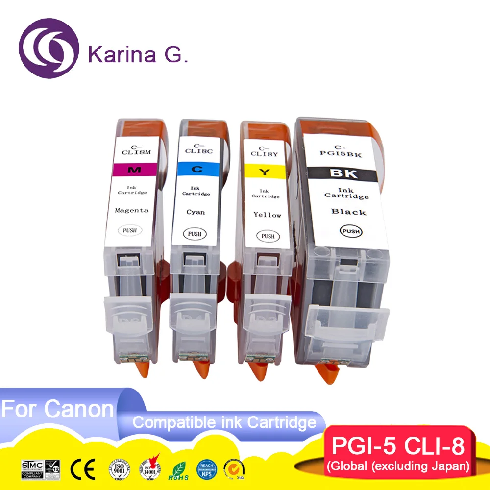 PGI-5 PGI5 CLI-8 CLI8 Compatible 4Color Inkjet Ink Cartridge for Canon IX4000/ IX50O0/IP3300 /IP3500 /MP510/MP520 /MP520X /MX700