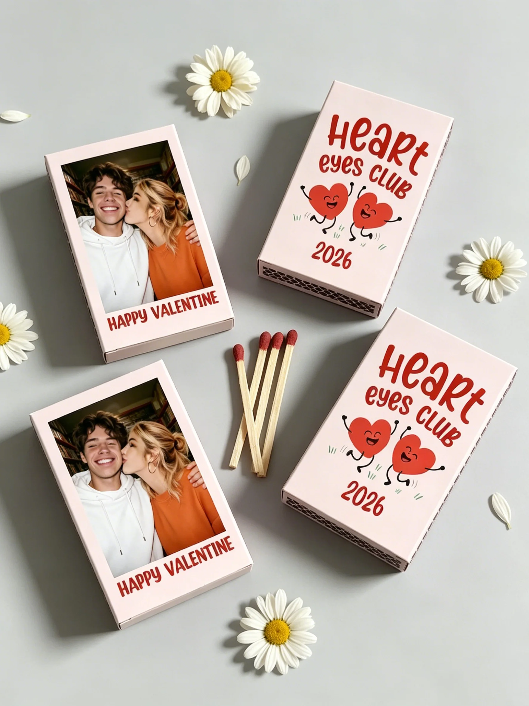 

2026 Custom Photo Matchbox Personalized Romantic Keepsake Valentine Gift for Her Candle Accessory Bridal Shower Galentine Party