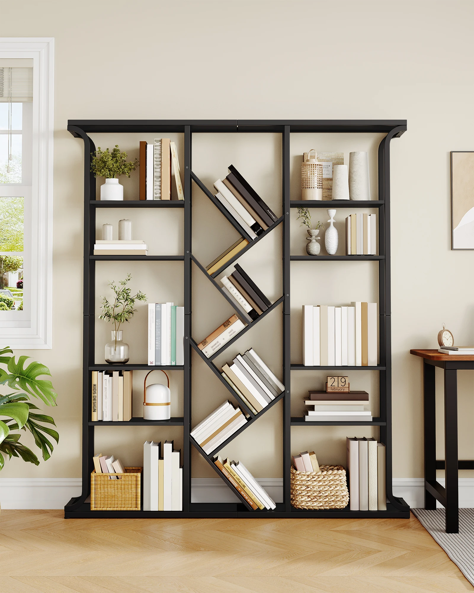 Librería,LibreríaenFormadeÁrbolde3Columnasy6Niveles,17Compartimentos,EstantesIndependientesAbiertosparaOficinaenCasa,Dormitorio,SaladeEstar-AliExpress1503