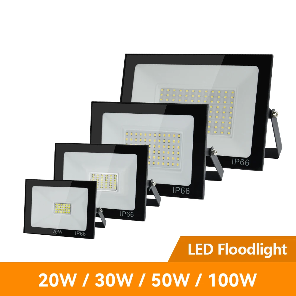 LED كشاف ضوء 10 واط 20 واط 30 واط 50 واط 100 واط AC220V عاكس أضواء خارجية ضوء الشارع Led الجدار الخارجي مصباح للحديقة