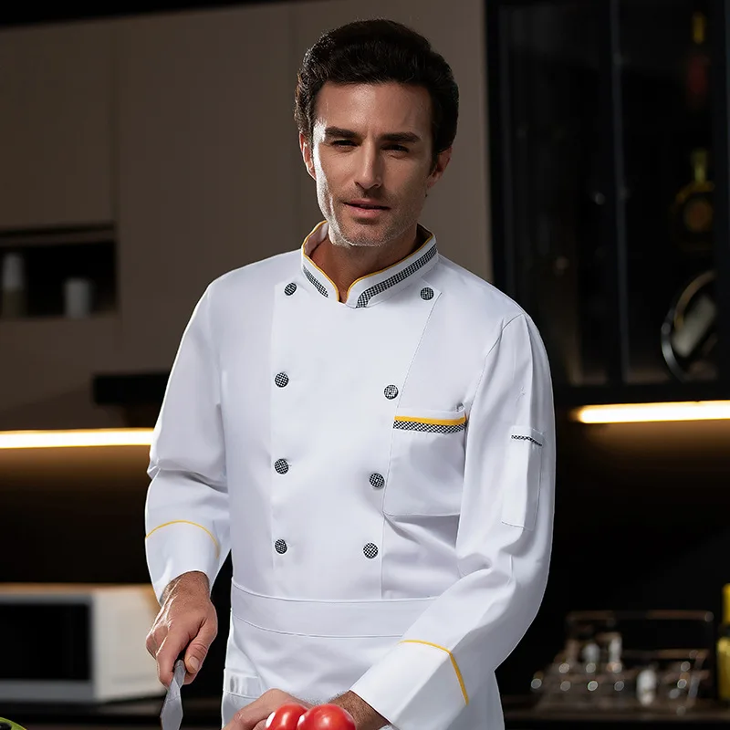 Uniforme da chef per ristorante occidentale, autunno inverno, catering, hotel, mensa, panettiere, pasticceria, abiti da lavoro a maniche lunghe