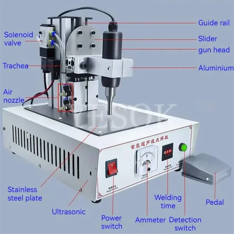 220V 1200W Intelligent Ultrasonic Integrated Spot Welding Machine Material Welding Mask Cloth Plastic PE Equipment And Tools