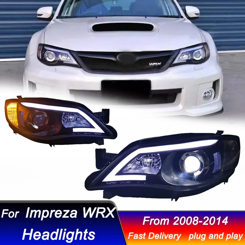 Hot Car styling Headlights For Subaru WRX 08-14 modify LED Head Lamp Upgrade DRL Dynamic Signal Lamp Front light Assembly