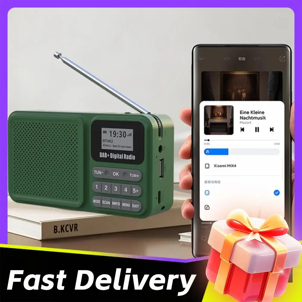 

Портативное цифровое радио DAB+ с поддержкой Bluetooth, работающее от солнечной энергии/перезаряжаемое, аварийное радио с ЖК-дисплеем, беспроводной динамик