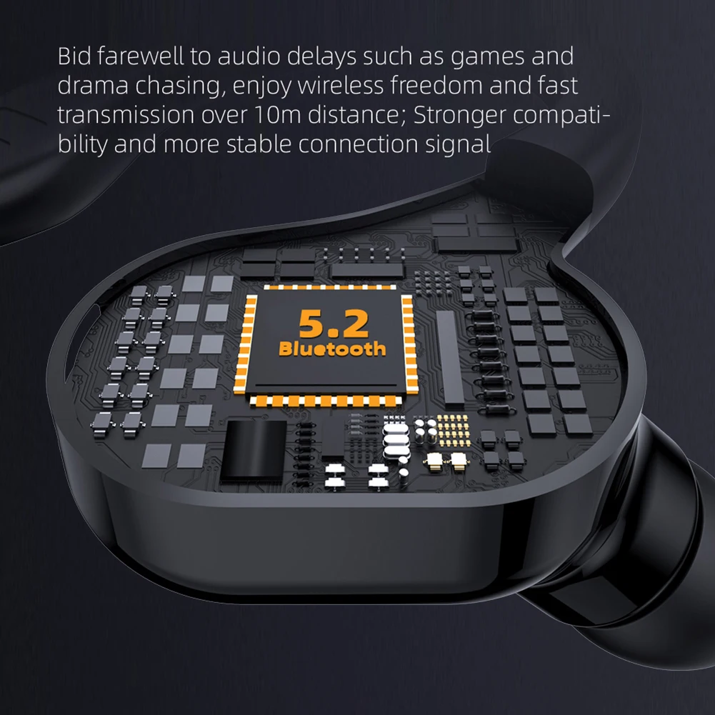 M-F8 مقاوم للماء معلقة سماعات أذن واحدة بلوتوث متوافقة 5.2 إلغاء الضوضاء سماعات رأس رياضية لاسلكية للأعمال #5