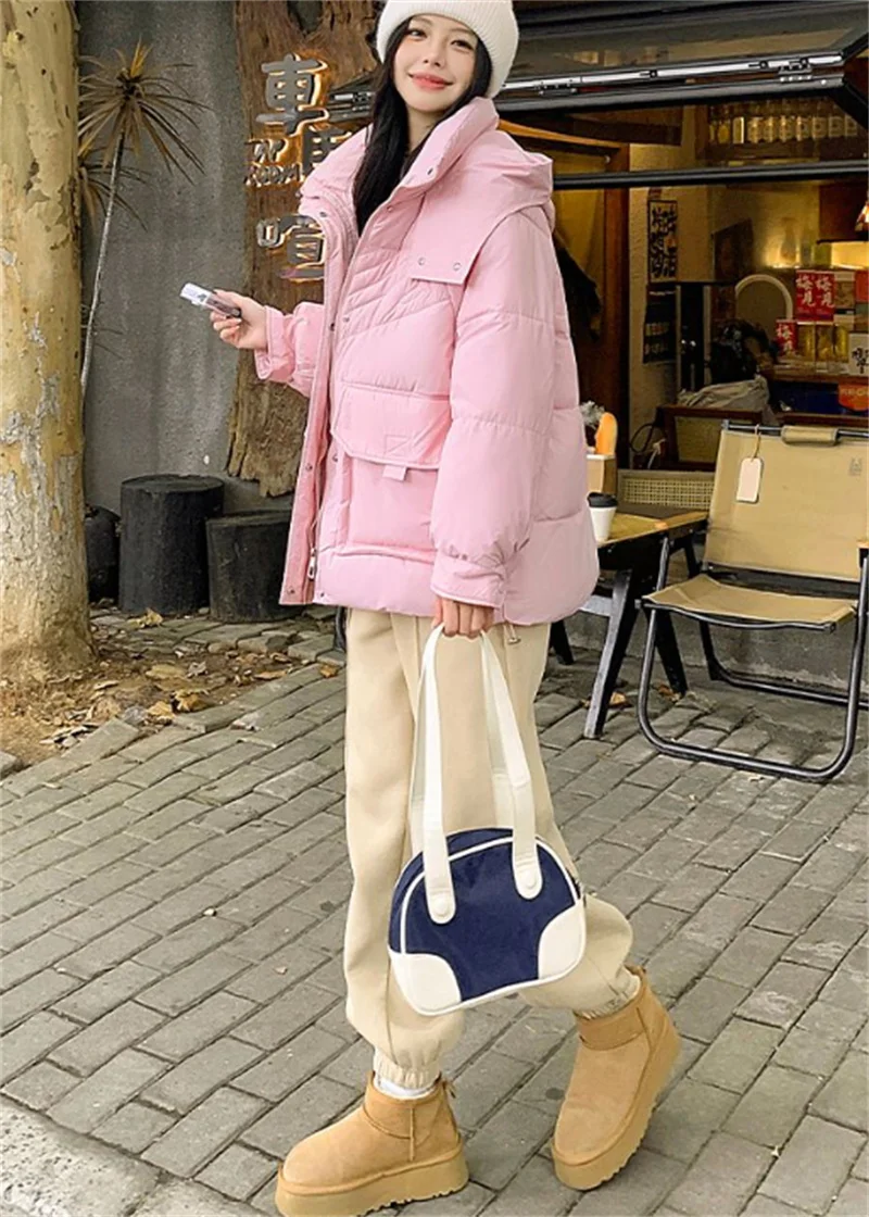 Winter Down and Cotton Jacket 2025 New Korean Version Short, Loose and Thick Cotton Jacket, Student Bread Jacket, Small  Stature