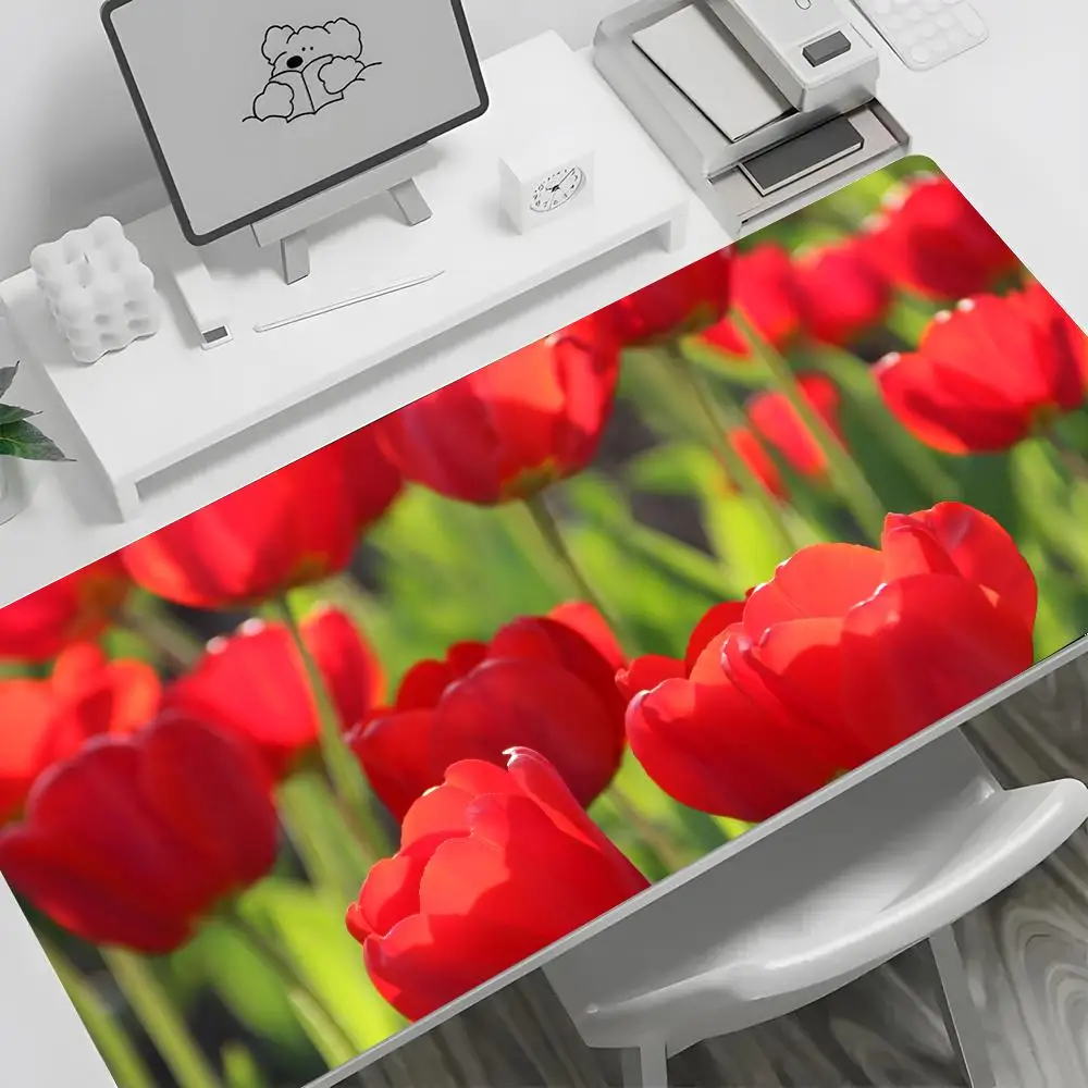 

Коврик для мыши «Тюльпан», большой коврик для мыши с клавиатурой, настольный коврик, мужской нескользящий резиновый игровой коврик для мыши, ковер для ноутбука 600x300