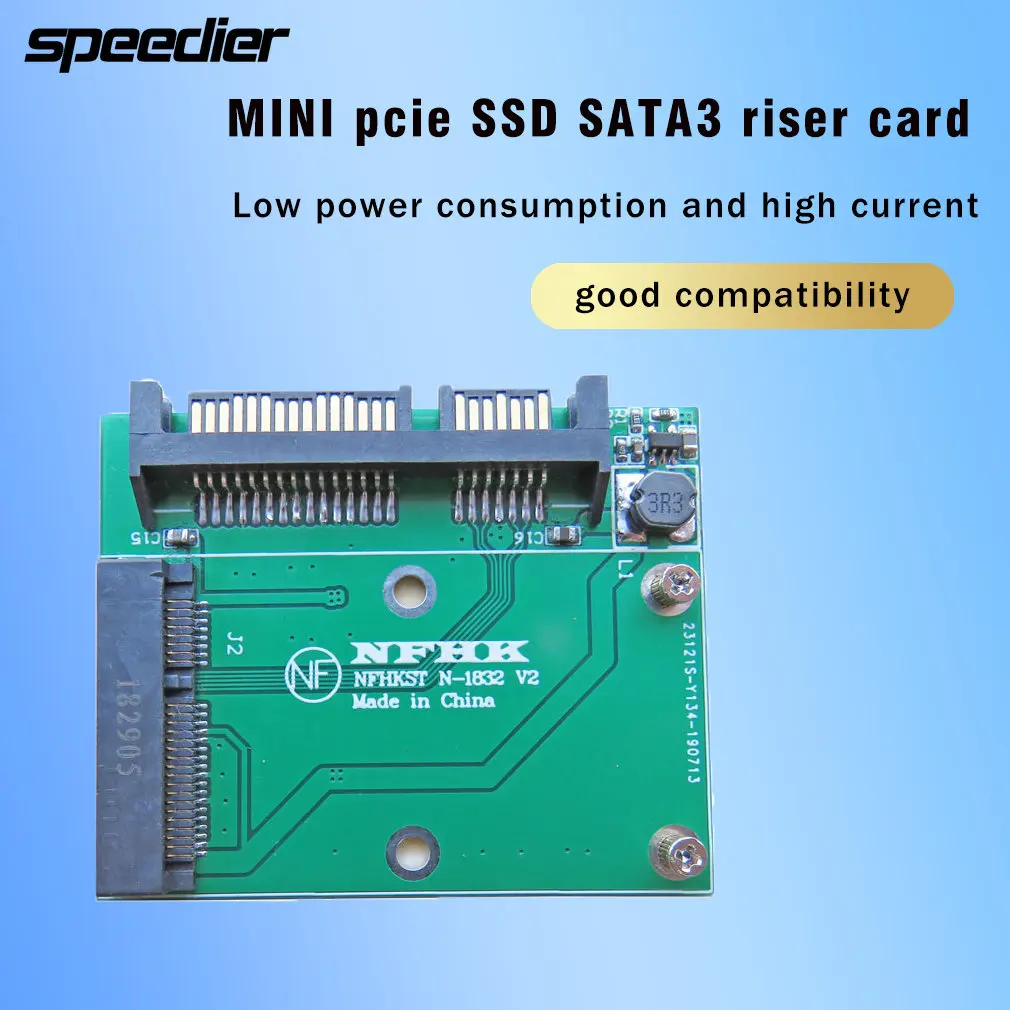 

Карта адаптера Mini PCIe SSD половинной высоты 5 см MSATA на 2,5-дюймовый интерфейс SATA3 для планшета