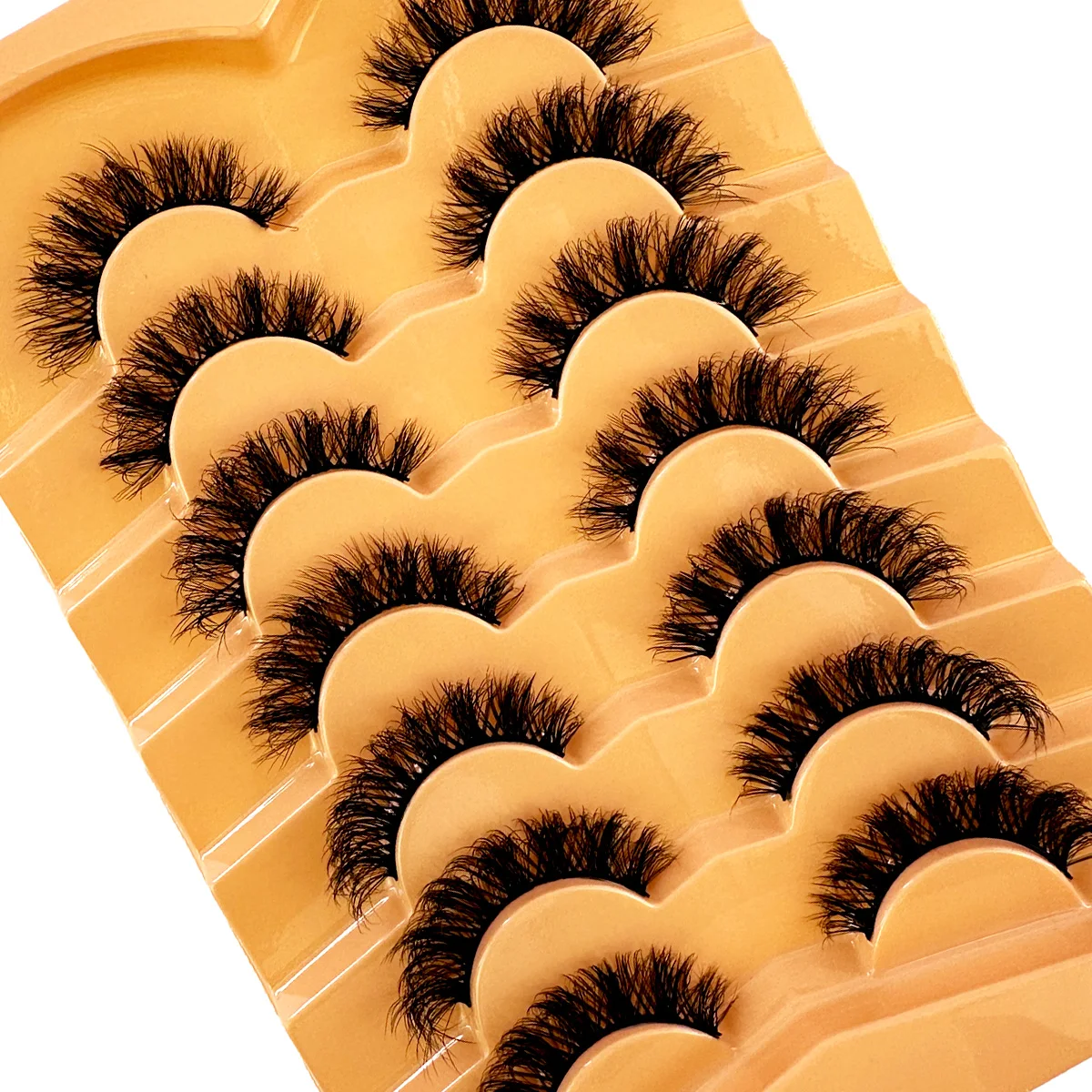 New 7Pairs Fluffy Lashes 3d Mink Lashes 12mm-20mm Soft Thick Natural Eyelashes Wholesale False Eyelashes Makeup Lashes Mink