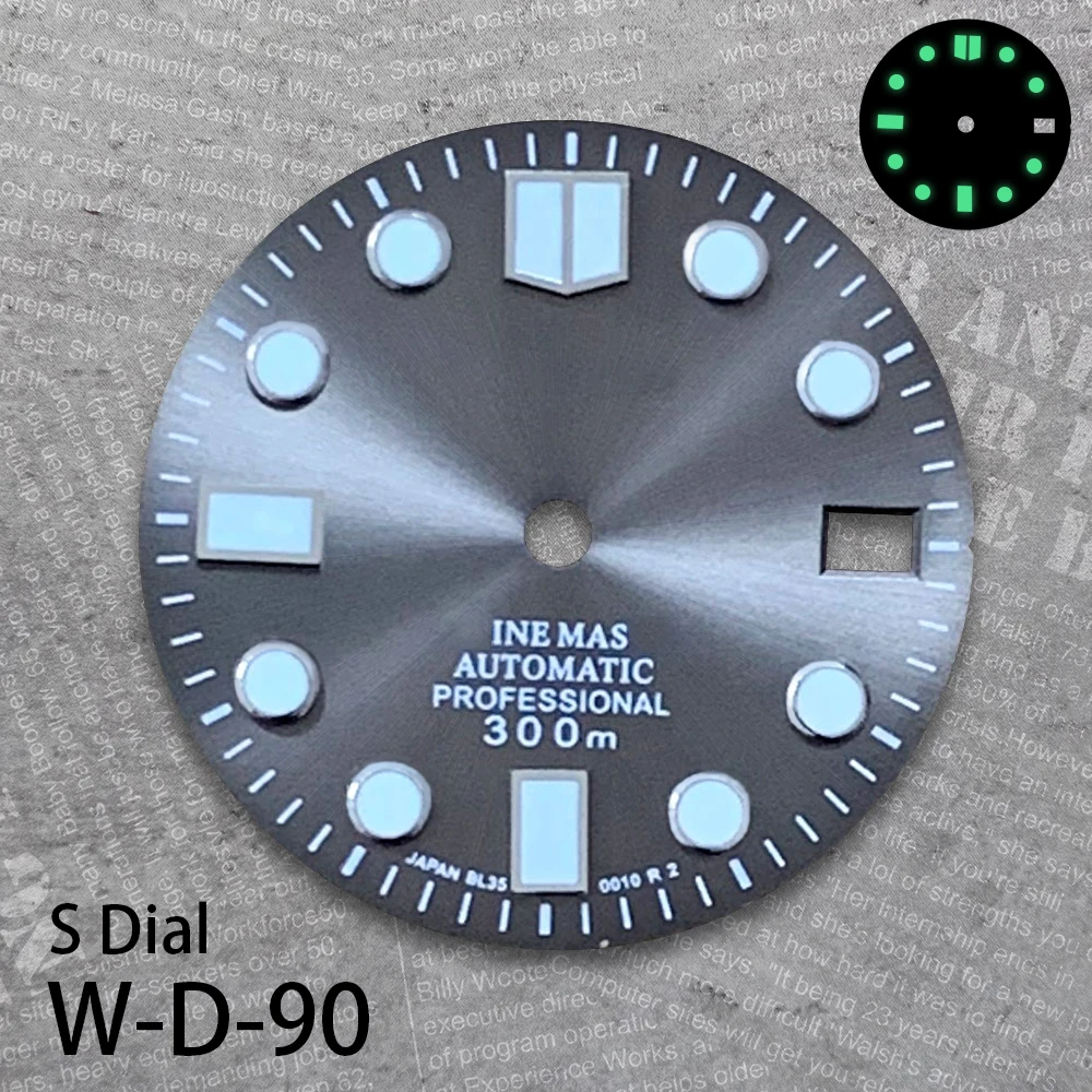 28.5 مللي متر المينا S شعار أمة الله الهاتفي مناسبة لحركة NH35/NH36 الأخضر مضيئة ساعة عالية الجودة تعديل الملحقات