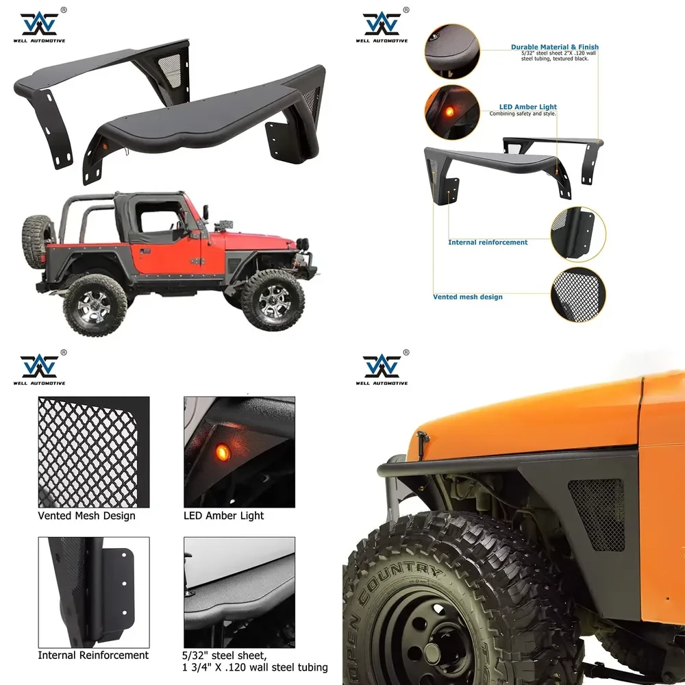 

WAP01 Aluminum Modified Black Front Flares for Wrangler TJ 97-06 Offroad Aftermarket Parts
