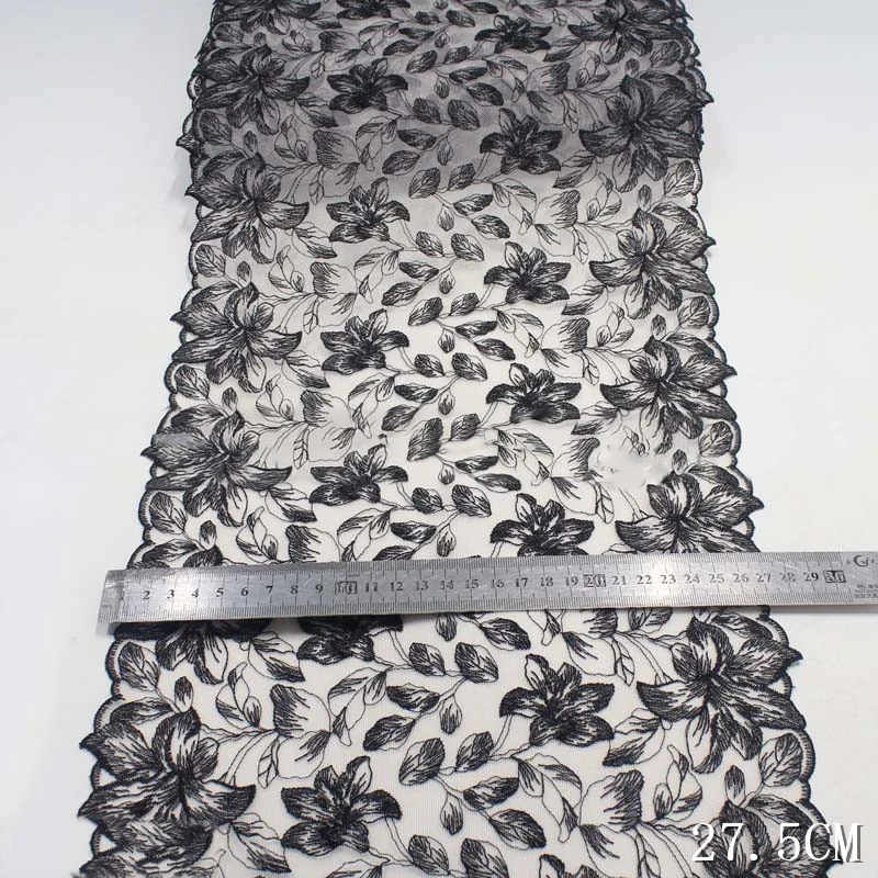 31Yards Bilateral Black Lace Trim Fabulous Embroidered Retro Lace Bridal Lace Costume Curtain Tablecloth Doll Supplies