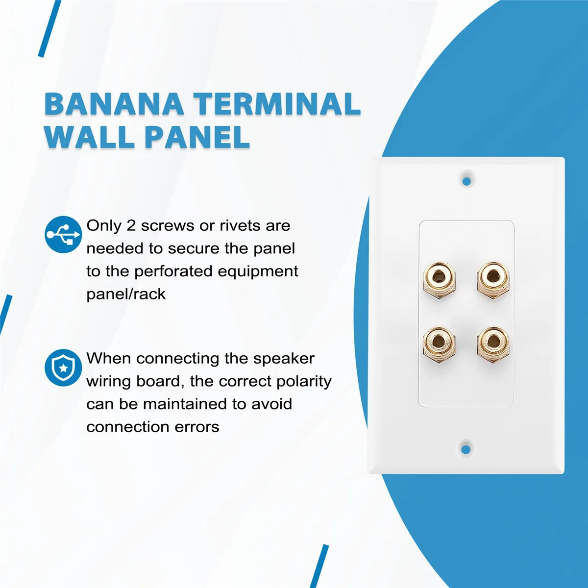 4-контактная настенная панель для динамика, настенная панель для домашнего кинотеатра, аудиопанель для 2 динамиков NND