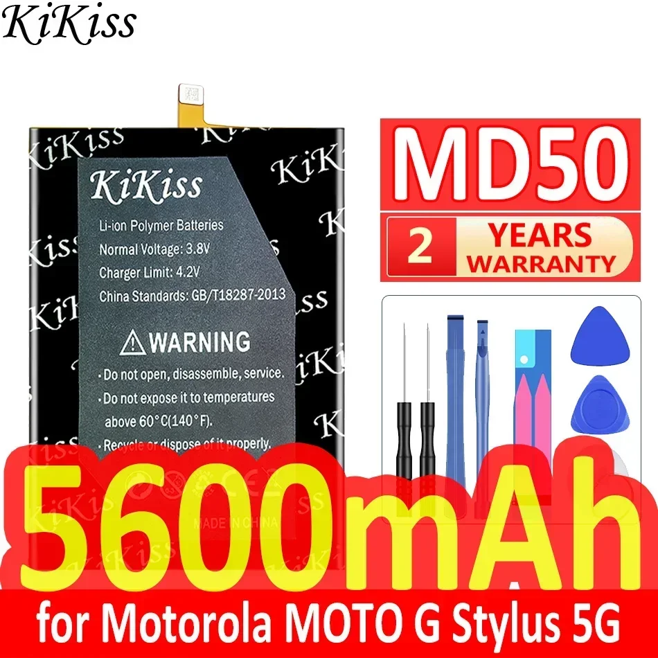 

Мощный аккумулятор KiKiss 5600 мАч MD50 для Motorola Moto G Stylus 5G 2021/2022/XT2131