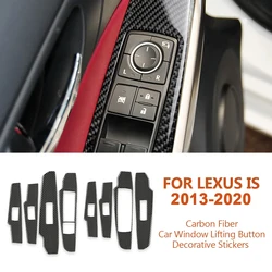 For Lexus 2013-2020 IS IS250 Carbon Fiber Car Window Lifting Button Panel Decorative Stickers Auto Accesorioss Para Vehículos