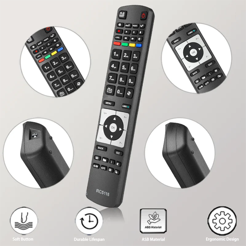 RC5116 For Finlux Remote Control Replacement, For Finlux TV 16FLD910L 19WFLD760 22F6030D 26FL745 26FL745T 26FL760P 26FLD745