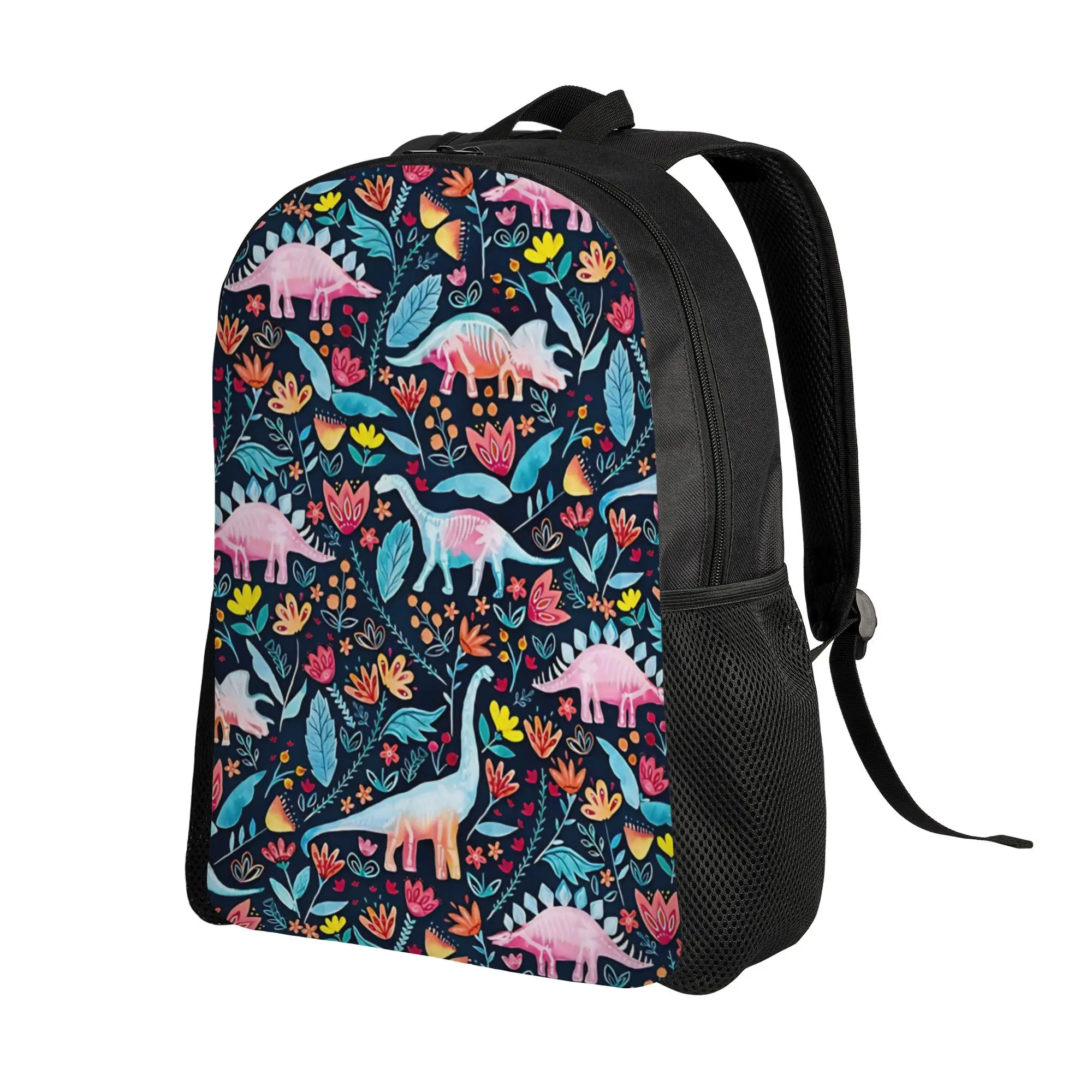 Floral Dinosauro Delight  Backpack Men Sporty Fashionable mochila Large Capacity Laptop Bag Back To School Season