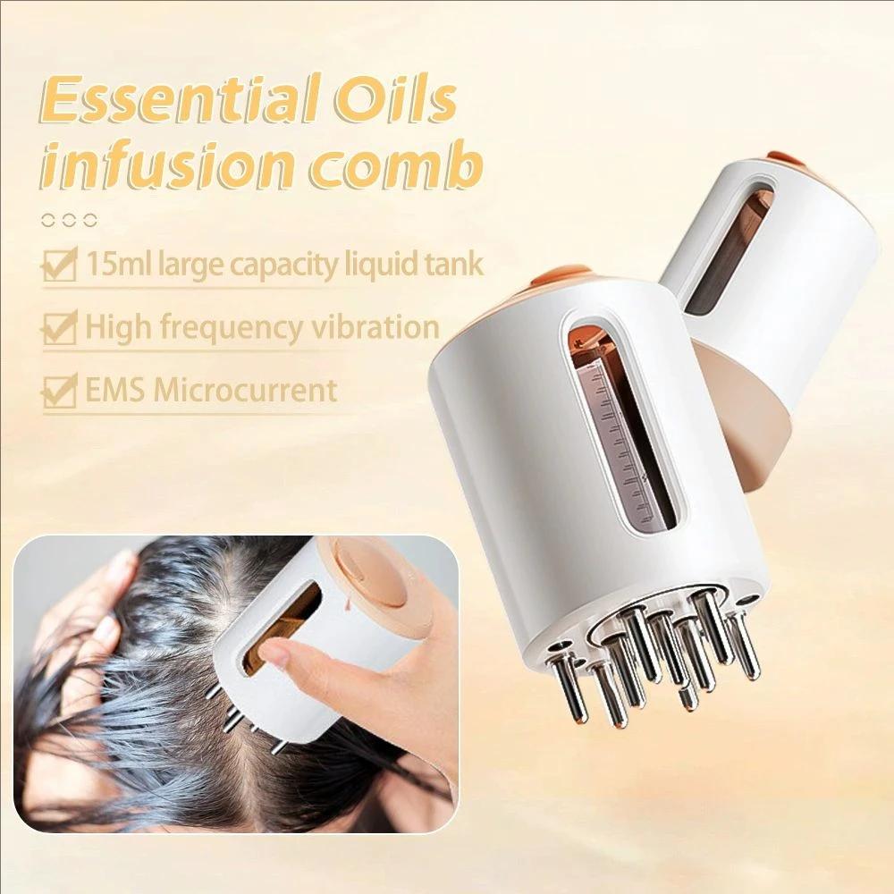 

Electric Scalp Massage Applicator Red Light Head Massage Comb Vibration Hair Growth Medicine Scalp Oil Applicator Loss Hair Care