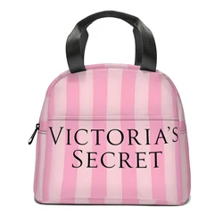 Saco de almoço estilo Victoria's Secret para escola, piquenique impermeável, refrigerador térmico, caixa isolada, feminina, infantil, venda quente