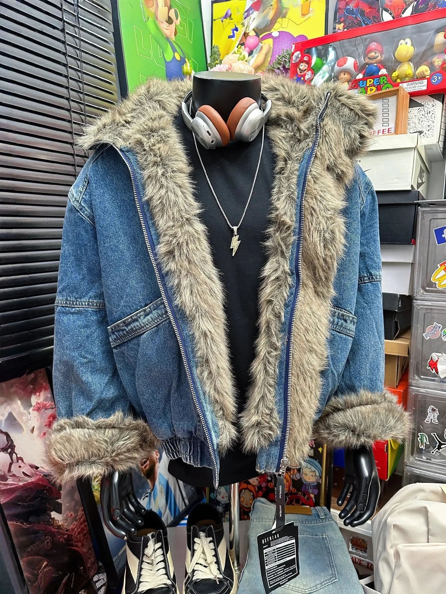 

Ретро-куртка в американском стиле из утолщенного хлопка с меховым воротником, мужская зимняя рабочая куртка, молодежная модная теплая куртка