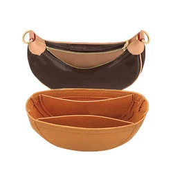 High quality Felt Bag Insert Organizer for Fendigraphy Pea Moon Bag, Purse Inner Lining Shaper