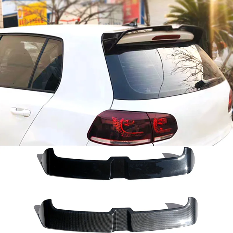

For Volkswagen VW Golf 6 GTI Rear Roof Trunk Lid Car Spoiler Wing Oet tinger Style ABS Black Carbon Color Exterior Accessories