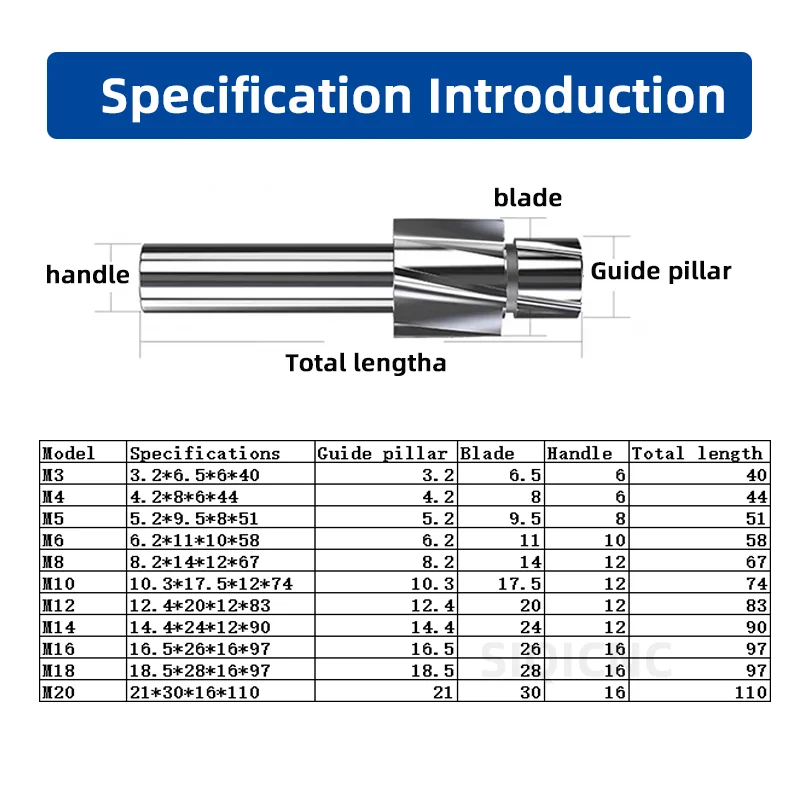 Piloted Counterbore Cutter HSS Flat Bolt Hole Cap Screw Countersink Milling Tool 4 Flutes Pilot M3 M20 Spot Router Slot Drill