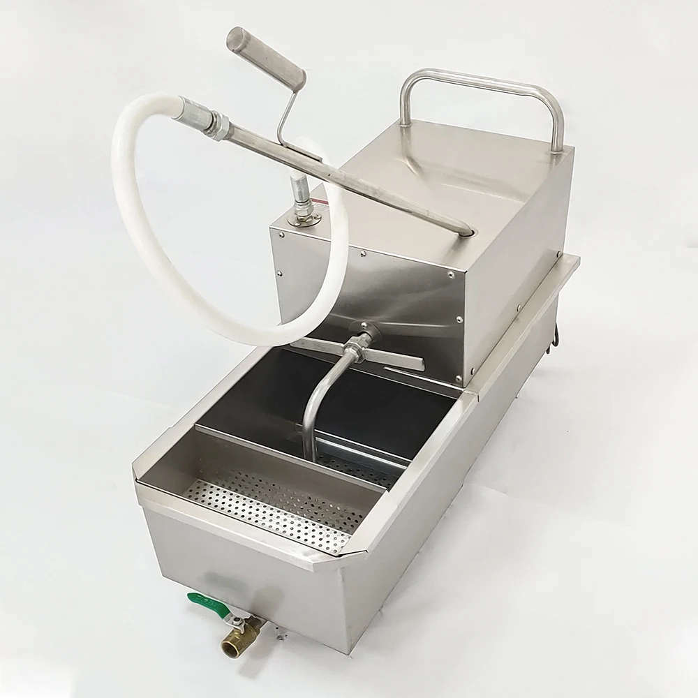 CE Certified 36L/9.5Gal 3/4HP550W Commercial Mobile Fryer Filter Machine Portable Fryer Oil Filter System Frying Oil Filter Cart