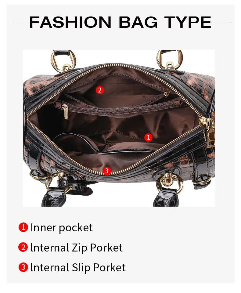 Echte Leder-Damentasche mit Leopardenmuster 2026 Neuer Stil, Strukturierte Rindsleder-Handtasche, Große Kapazität Schulter- & Umhängetasche – Detail 5