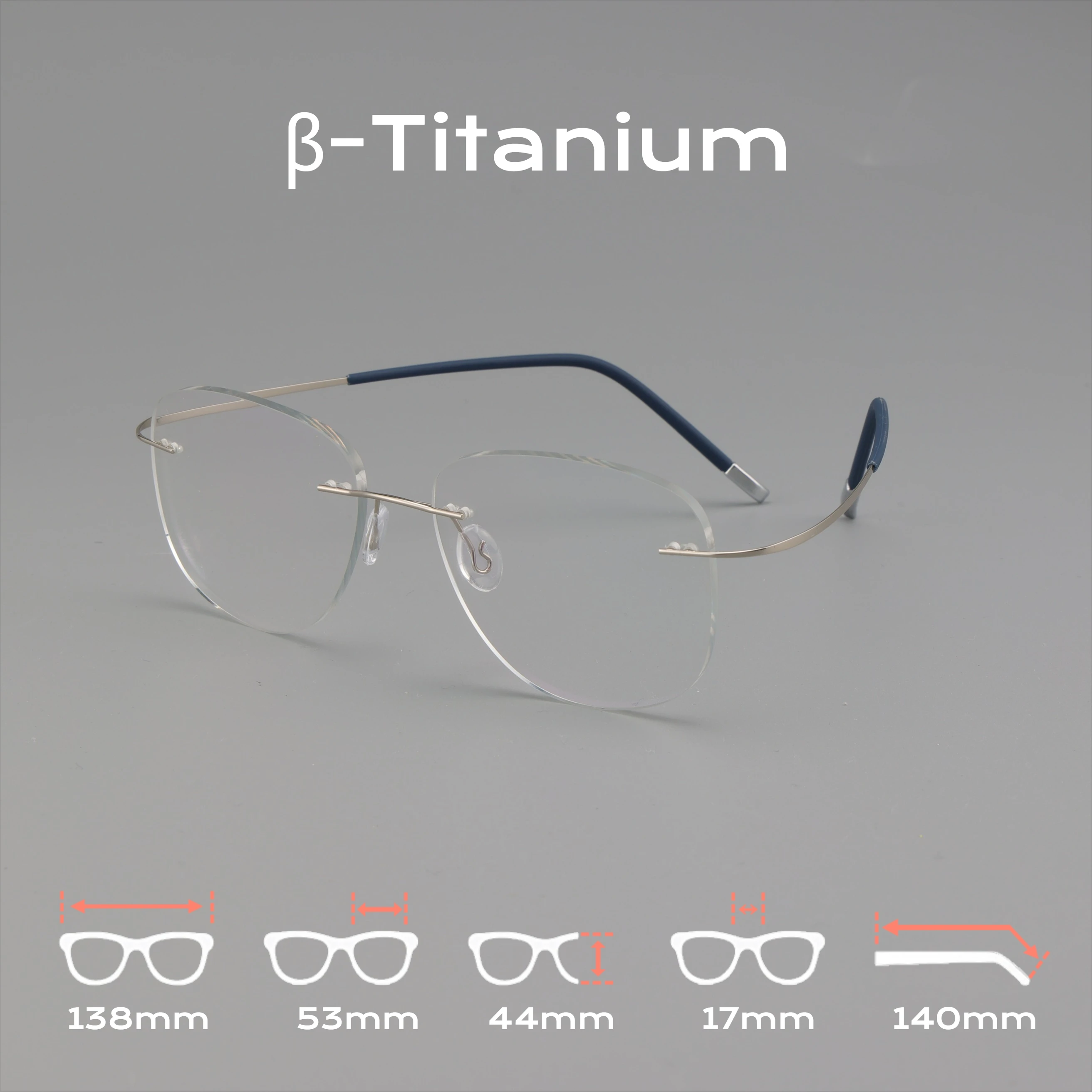 

Очки с прогрессивными линзами из бета-титана, индивидуальные оптические линзы для коррекции близорукости, безободковые очки для мужчин и женщин