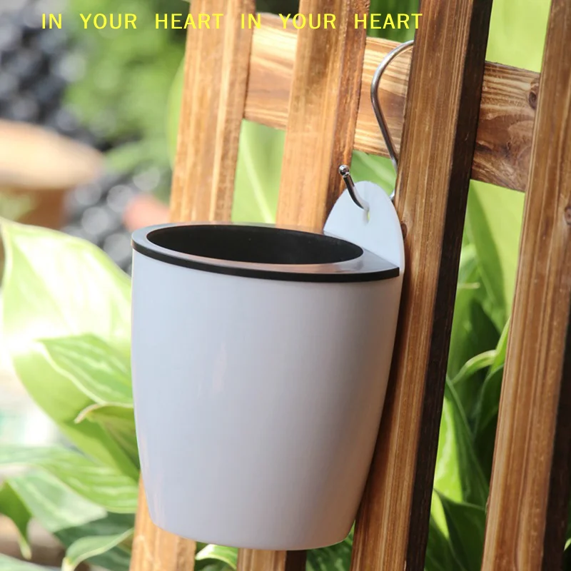 【X】Plastic Flowerpot  Green Dill Green Plant Flower Pot Decor Wall-Mounted Indoor Automatic Water-absorbing Flowerpot