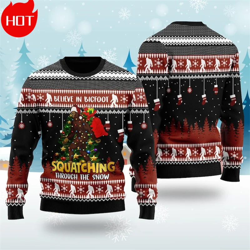 ثلاثية الأبعاد عيد الميلاد سعيد الطباعة بلوزات عيد الميلاد طيور النحام الجرافيك عيد الميلاد لاعبا الرجال مضحك الشارع الشهير بلوزات عيد الميلاد القبيح #5