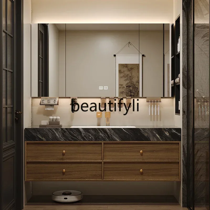 

ls 42New Arrivals D06 Medieval stle bathroom cabinet combination luxur stone seamleceramic basin washstand hand washbasin cabine
