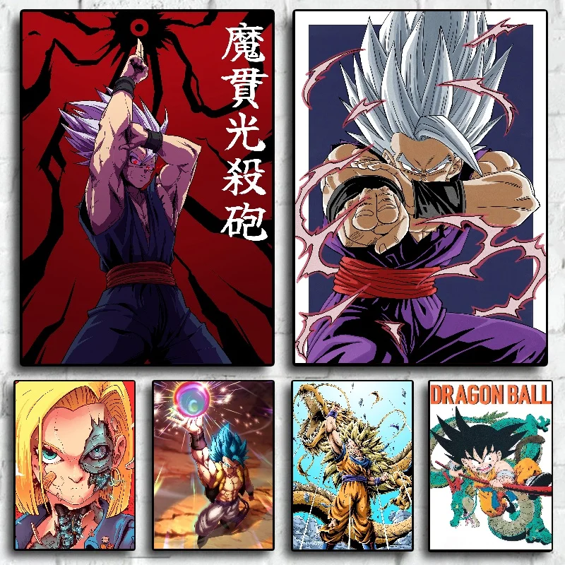 Dragon Ball Japanese Animation HD Poster Hanging Painting Boy Bedroom Mural Gaming Decorative Pictures for Living Room No Frame