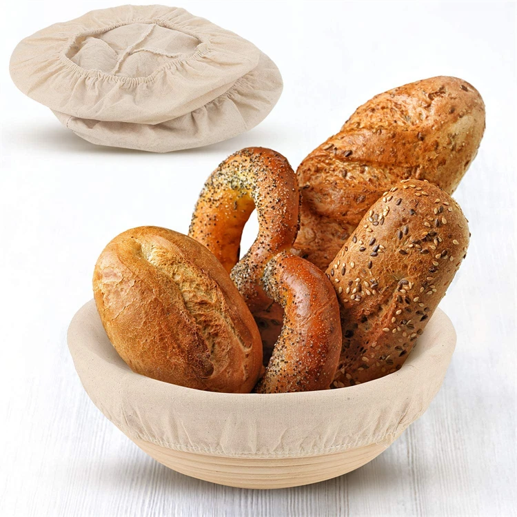LMETJMA Brotschutzkorb, rund, oval, lang, Banneton-Rattan, Brotteigschutz, Schneller, Rattankorb mit Leinenfuttertuch – Detail 10