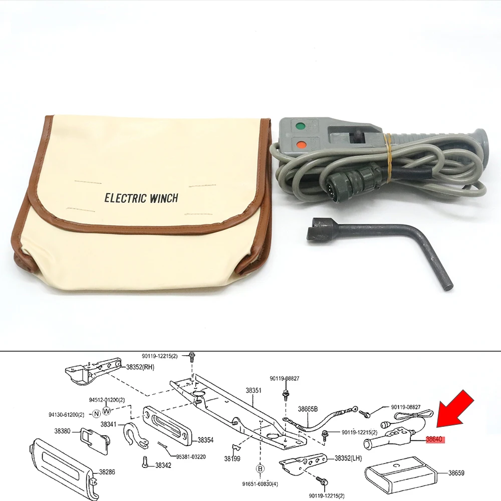 Car Wrench Tool Winch Remote Controller Switch Assembly For Toyota Pickup 4Runner Land Cruiser 40 60 70 80 4700 LC200 LC100 LC80