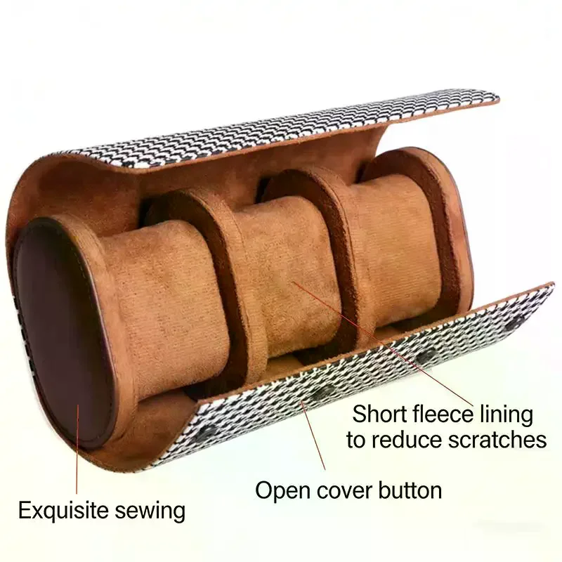 Watch Roll Travel Case-1/2/3 Slot Watch Storage And Organizer-Secure Storage With Innovative Removable Pillows & Solid Dividers