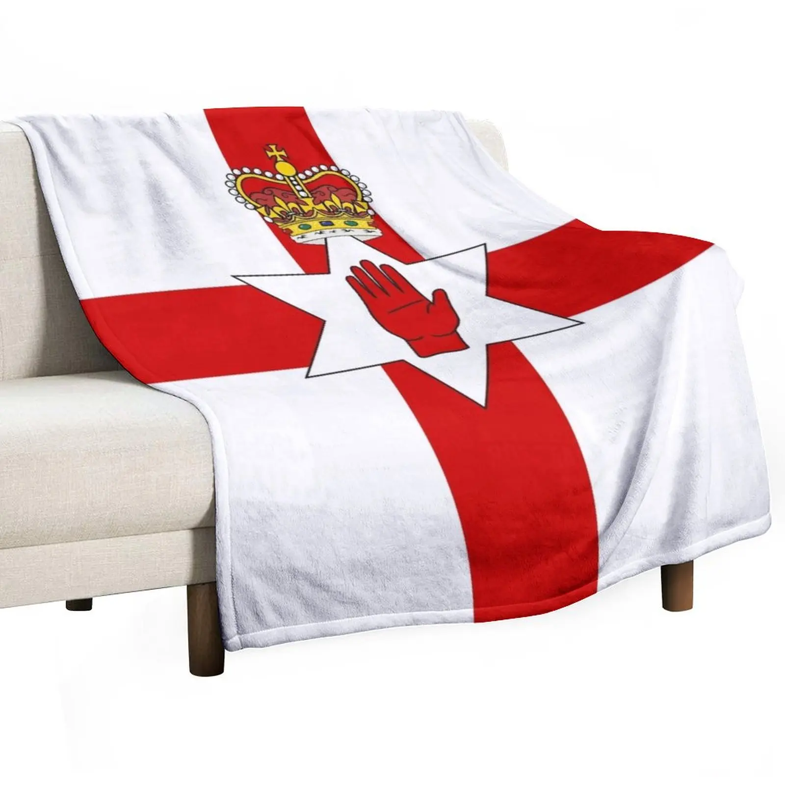 

Ulster Banner Flag of Northern Ireland Throw Blanket Flannel Fabric Summer blankets and throws Decorative Throw Blankets