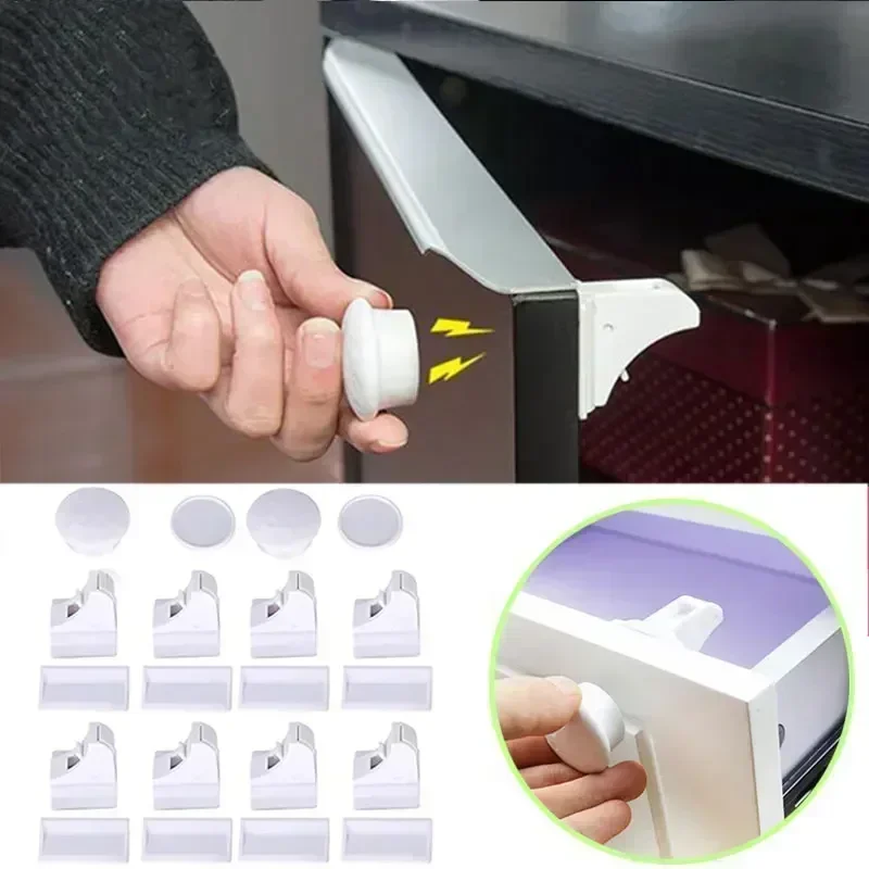 Magnetic Child Safety Lock Limiter Children Protection Baby Safety Lock Invisible Lock Kids Security Drawer Latch Cabinet Door