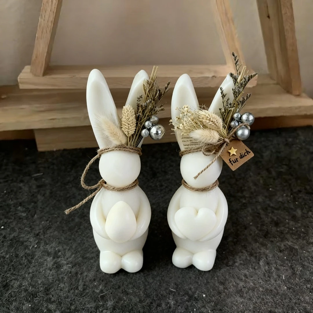 Silicone Mold for Crafting Easter Bunnies, Suitable for Making Candles, Epoxy Resin Items, Clay, And Plaster Decorations
